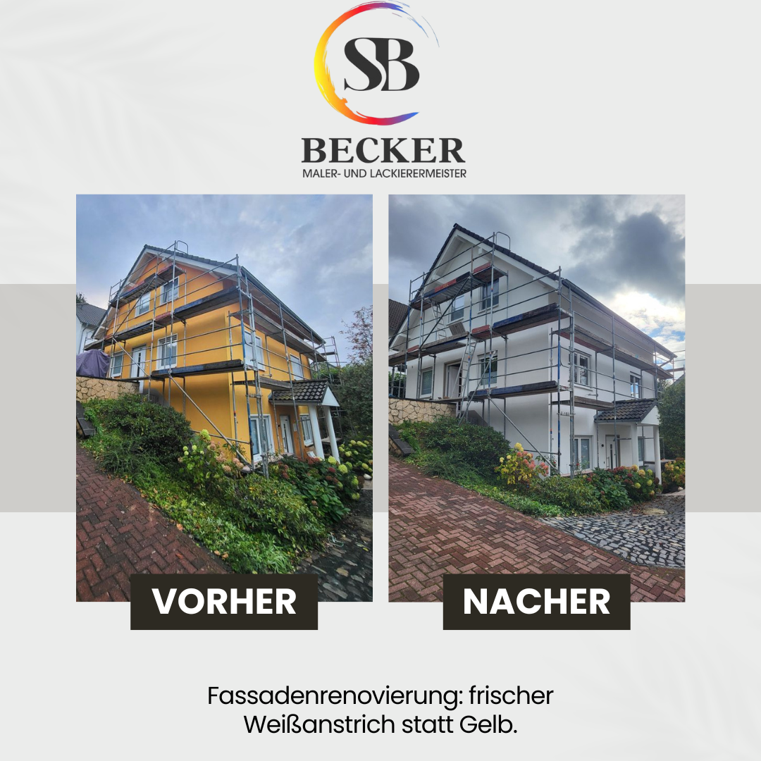 Einfamilienhaus neu gestrichen - Vorher/Nachher